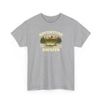 Adventure Awaits T-Shirt — Vintage Mountain Canoe Graphic Tee