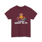 'It Looked Easier on TV' Funny Athletic Sports Fan Graphic T Shirt