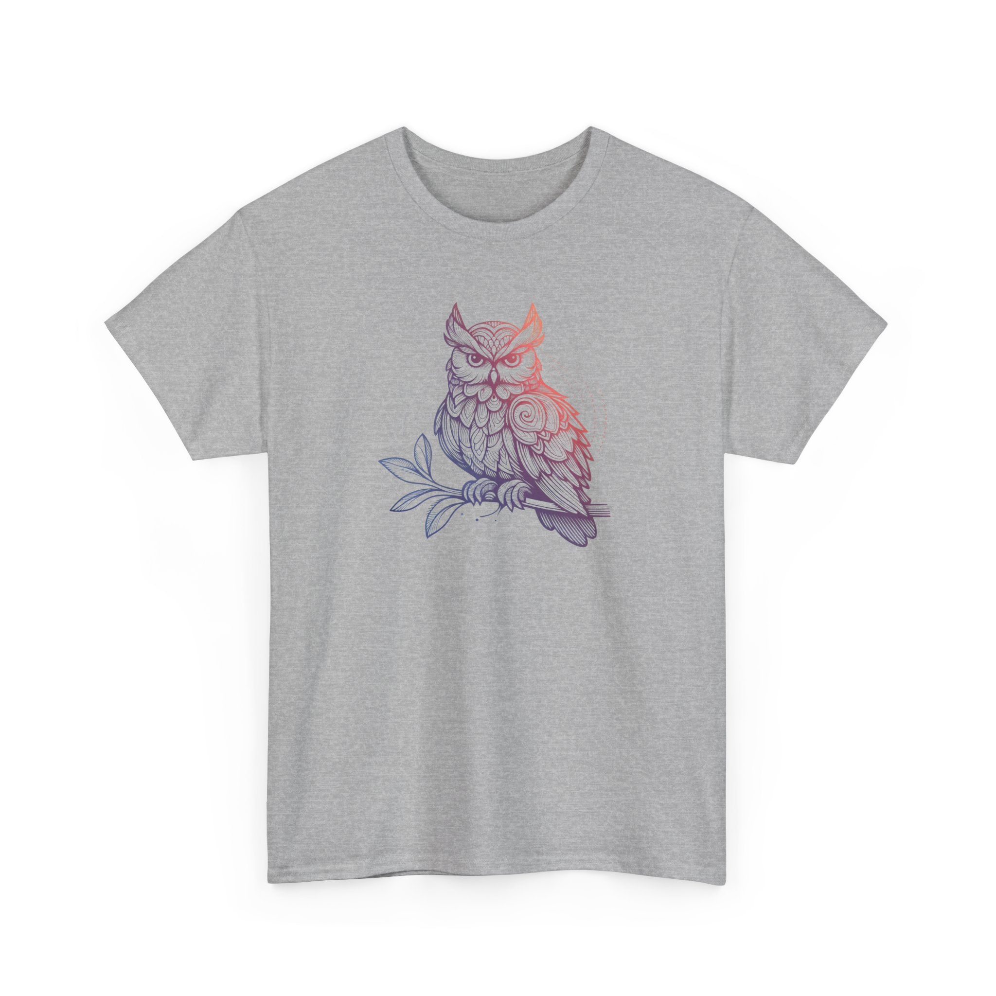 Owl Sketch Tee – Delicate Floral Line Art Graphic T-Shirt
