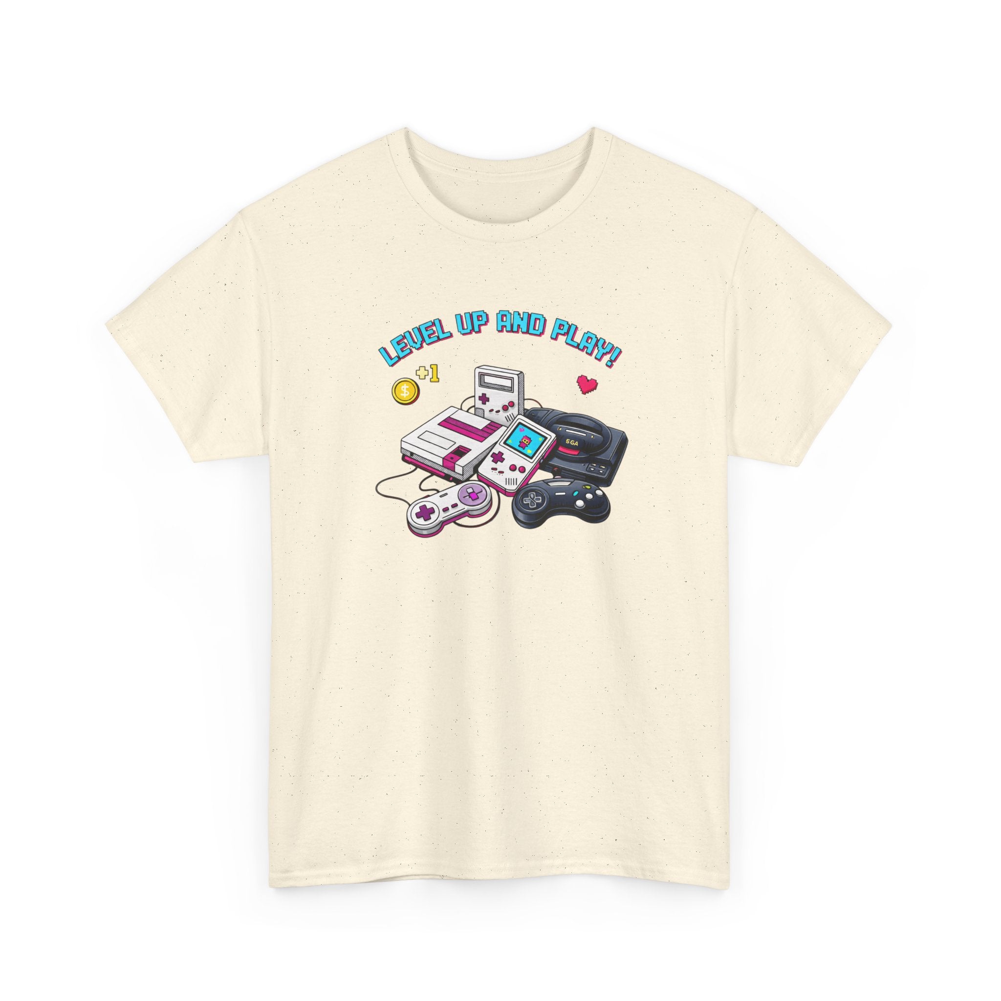 Level Up Retro Gaming T‑Shirt — Vintage Game Console Graphic Tee