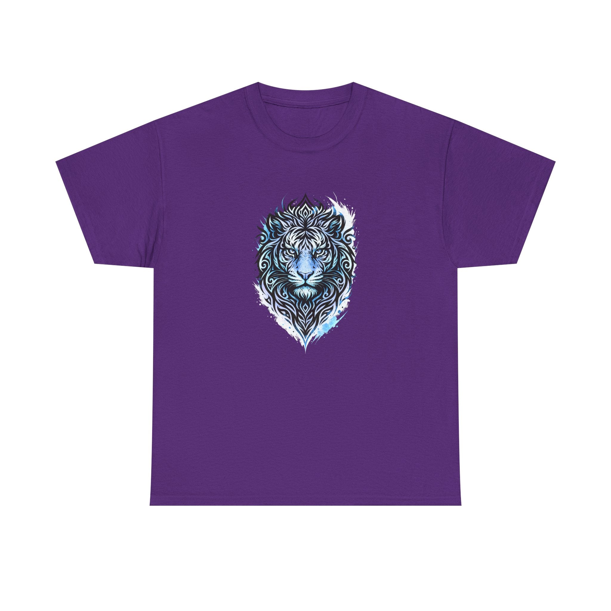 Tiger T-Shirt — Intricate Blue And White Tiger Graphic Tee