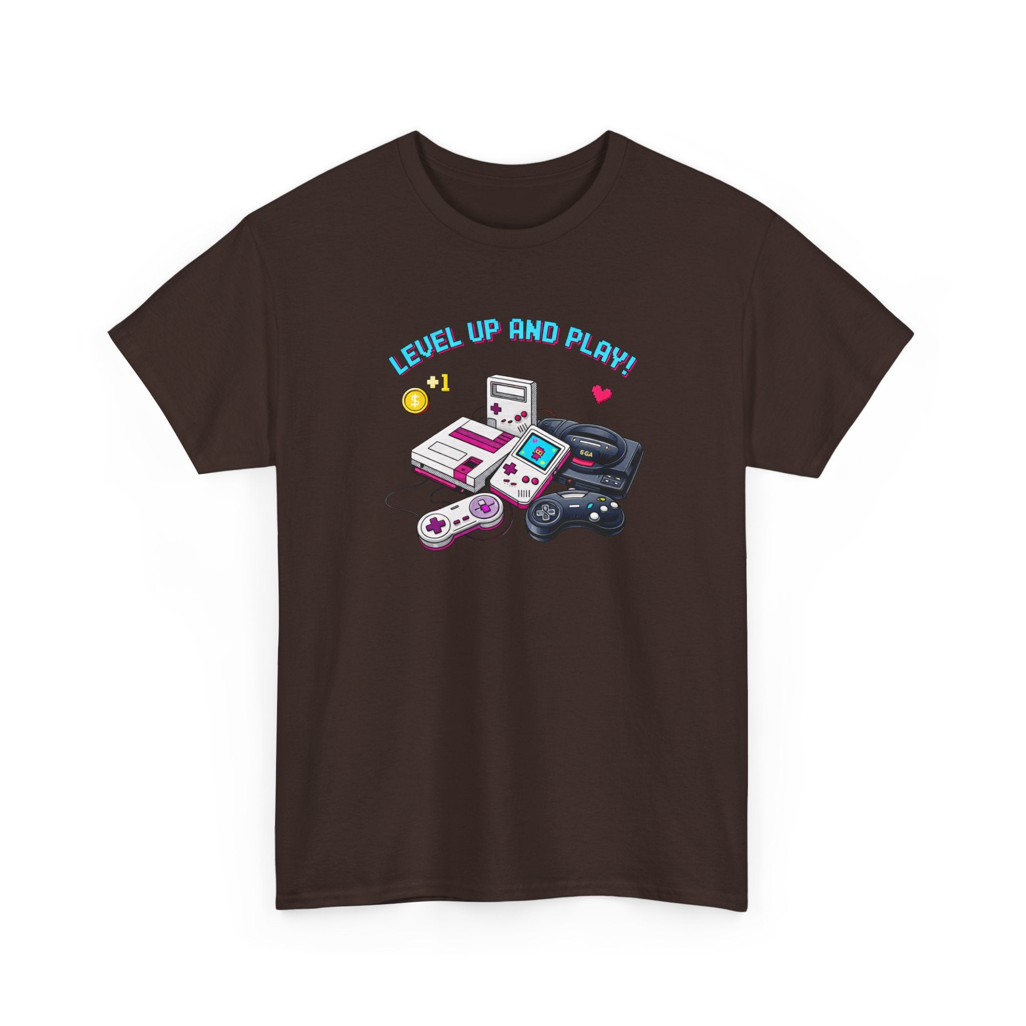 Level Up Retro Gaming T‑Shirt — Vintage Game Console Graphic Tee