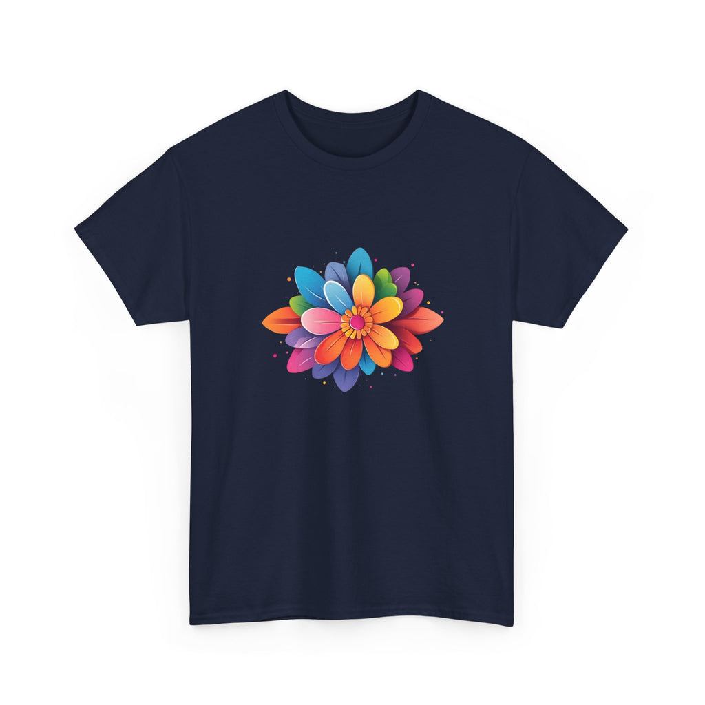 Colorful Layered Flower T-Shirt — Bright Floral Graphic Tee
