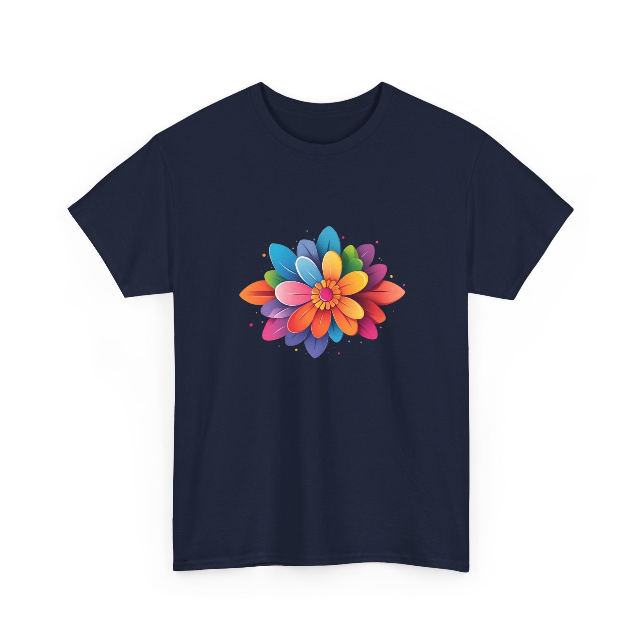 Colorful Layered Flower T-Shirt — Bright Floral Graphic Tee