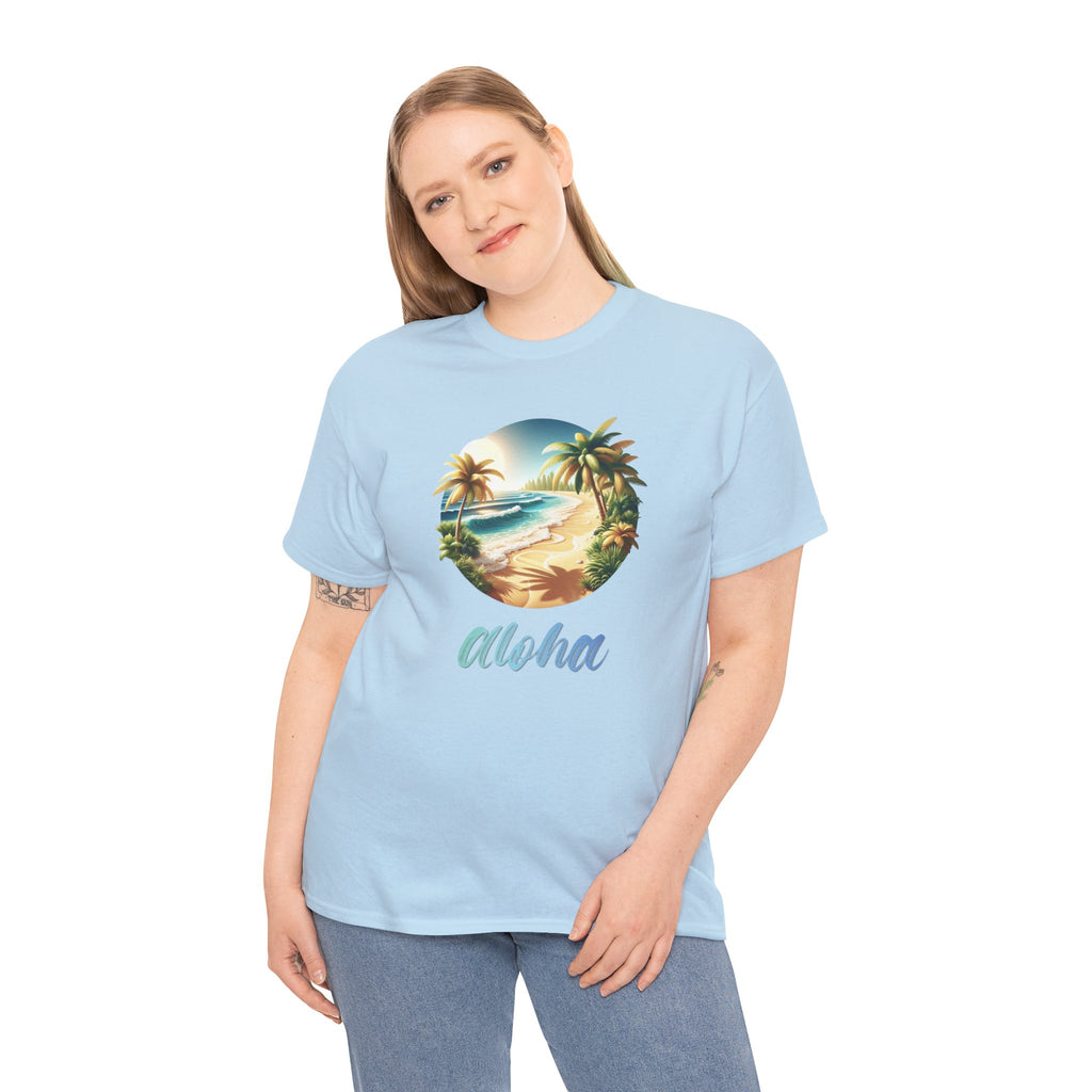 Aloha Beach T-Shirt — Tropical Palm Island Graphic Tee