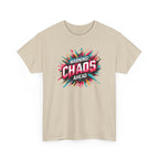 Chaos Ahead Graphic Tee — Warning! Colorful Explosion Design