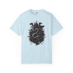 Snake Crest T-Shirt — Gothic Serpent Floral Graphic Tee