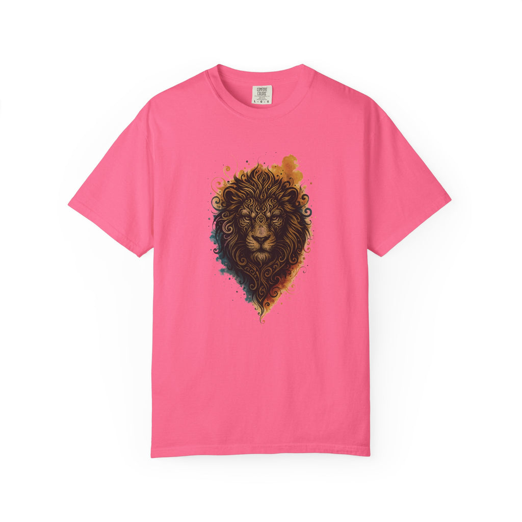 Lion Head T-Shirt — Artistic Tribal Lion Face Tee