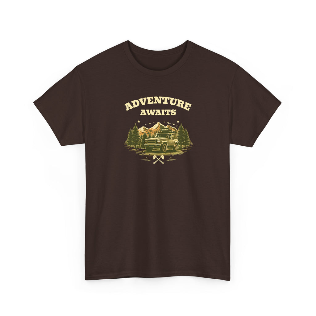 Adventure Awaits T‑Shirt — Vintage Camper Outdoor Graphic Tee