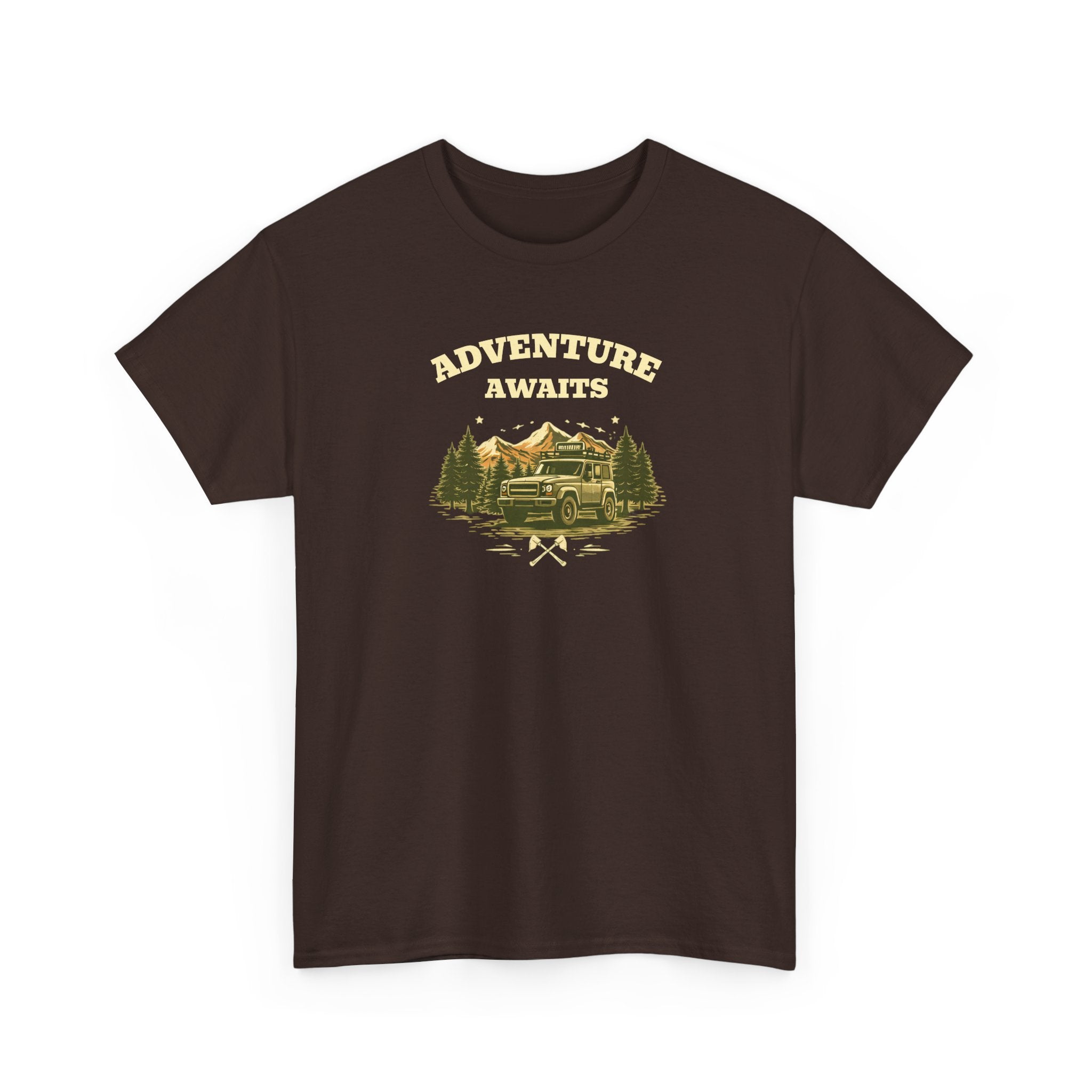 Adventure Awaits T‑Shirt — Vintage Camper Outdoor Graphic Tee