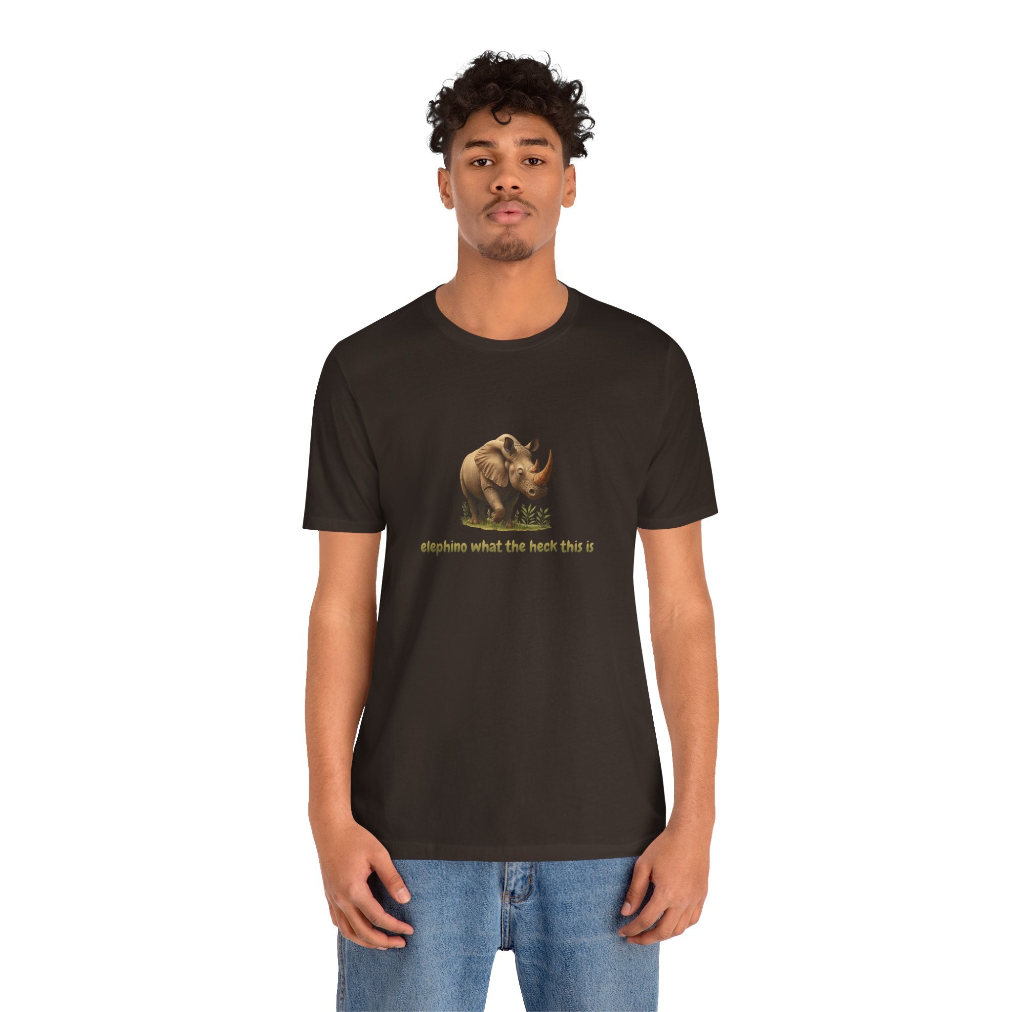 Elephant Rhino Graphic Tee — "elephino what the heck this is" Funny Wildlife T-Shirt