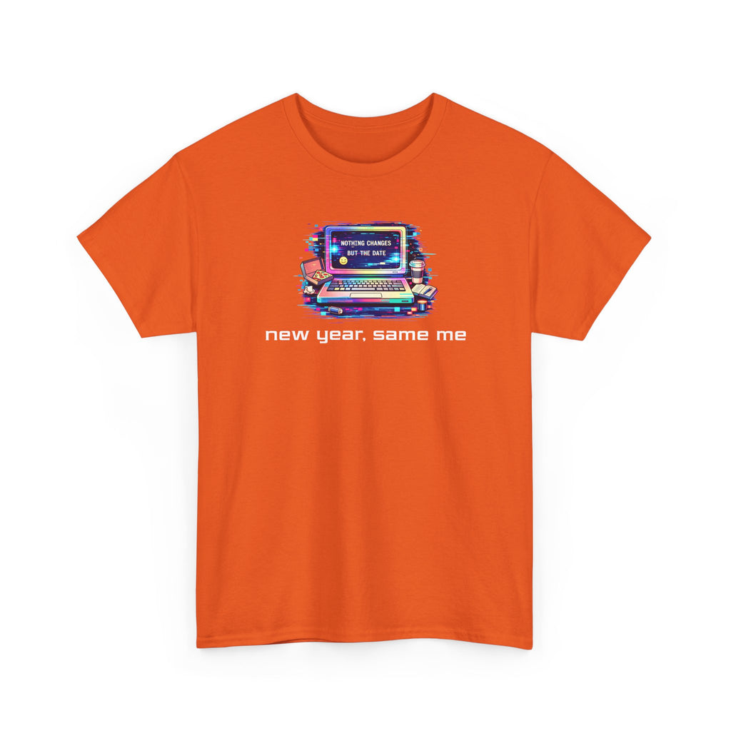 New Year Same Me T‑Shirt — Retro Computer Graphic Tee