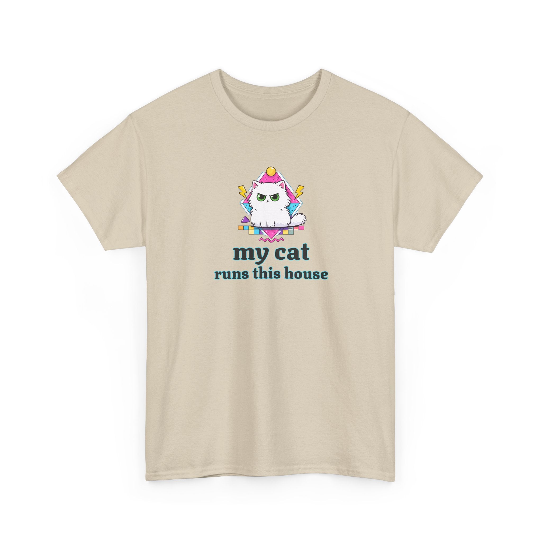 My Cat Runs This House T-Shirt — Cute Cat Graphic Tee for Cat Lovers