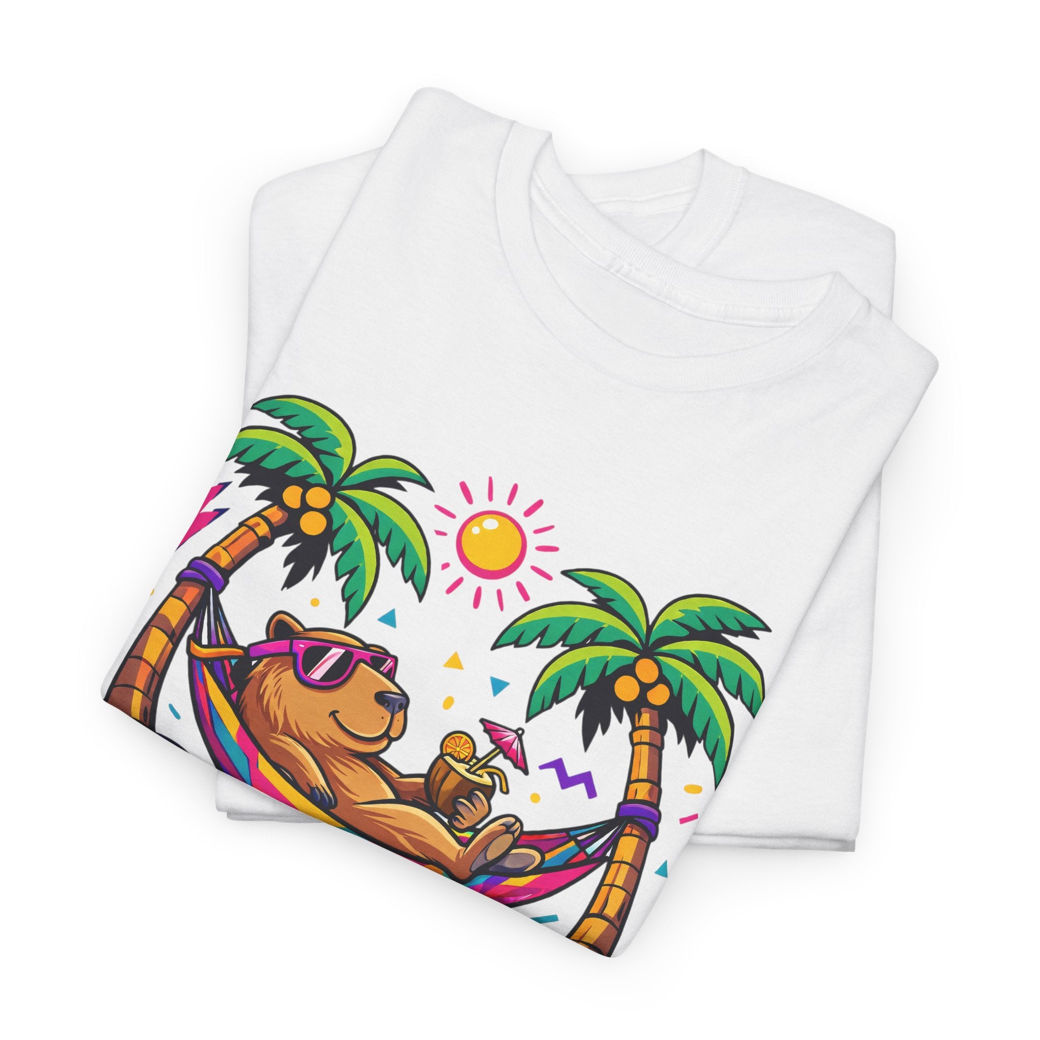 Beach Capybara Hammock T‑Shirt — Tropical Summer Vibes Graphic Tee