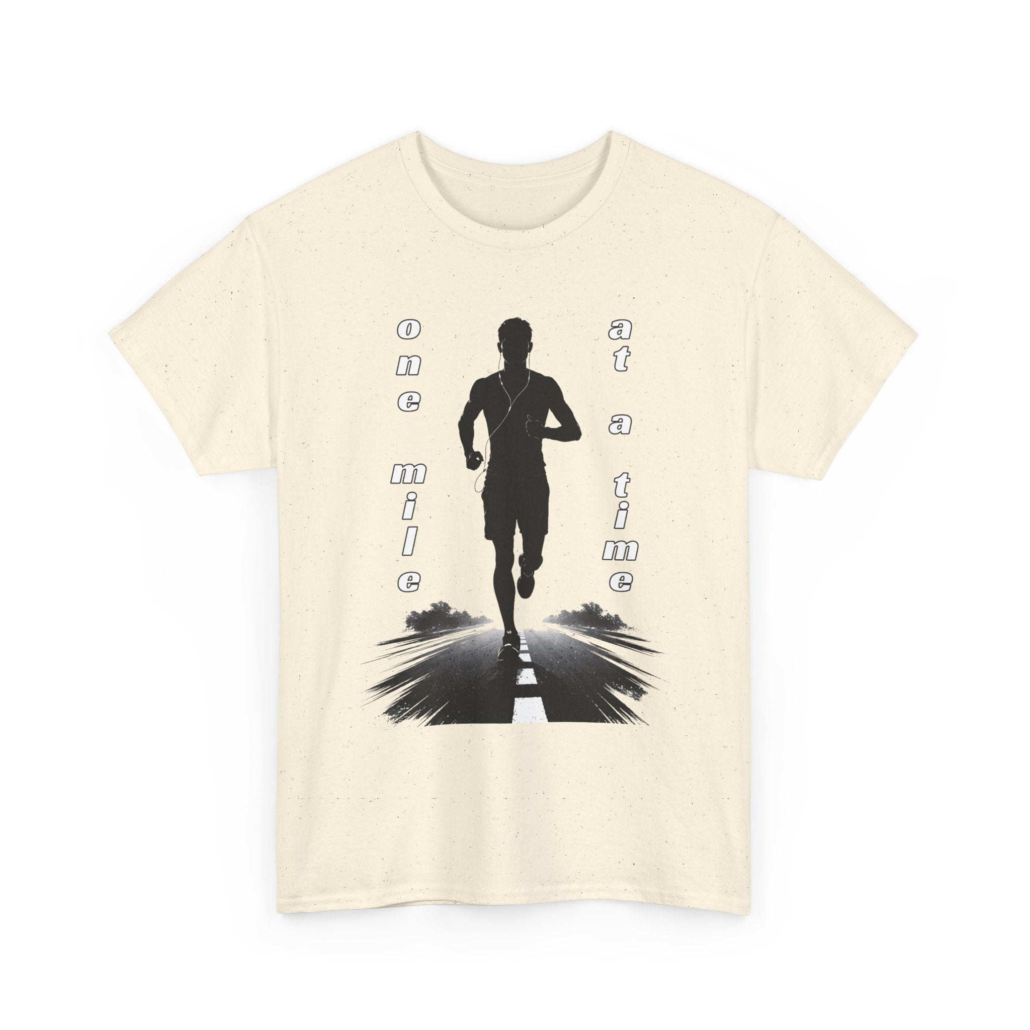 Running Silhouette T‑Shirt – One Mile At A Time Graphic Tee