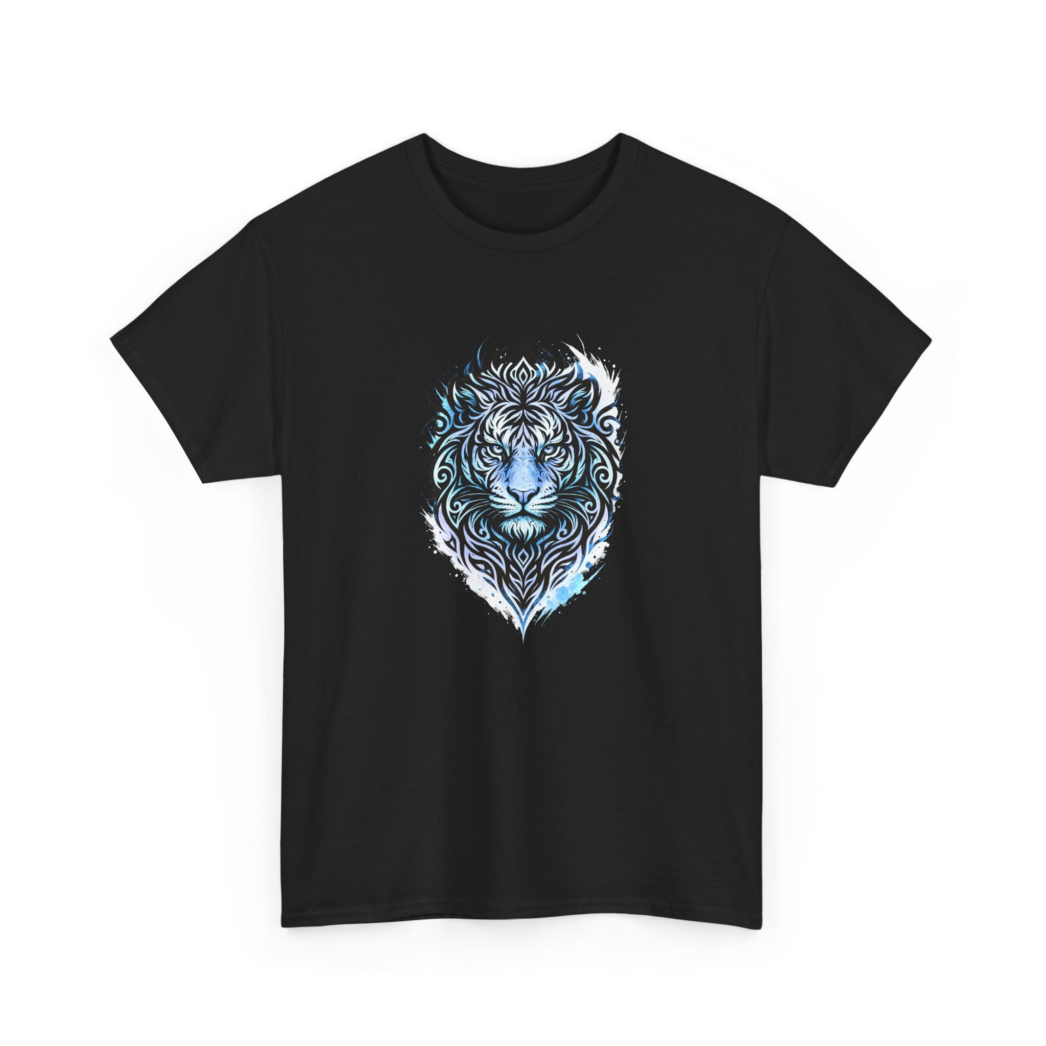 Tiger T-Shirt — Intricate Blue And White Tiger Graphic Tee