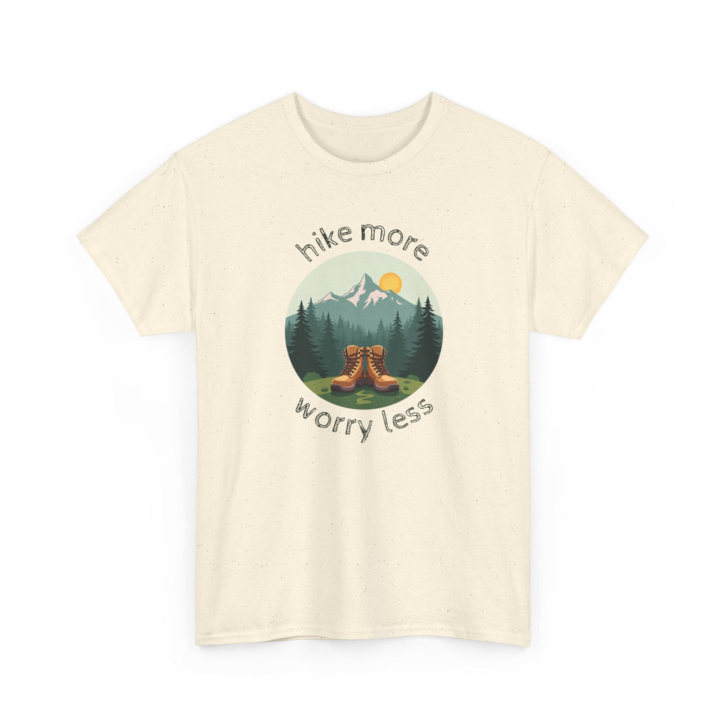 Hike More Worry Less T-Shirt — Nature Hiking Graphic Tee