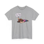 Cute Cartoon Girl 'I'm Fine' Funny Dry Humor Graphic Tee