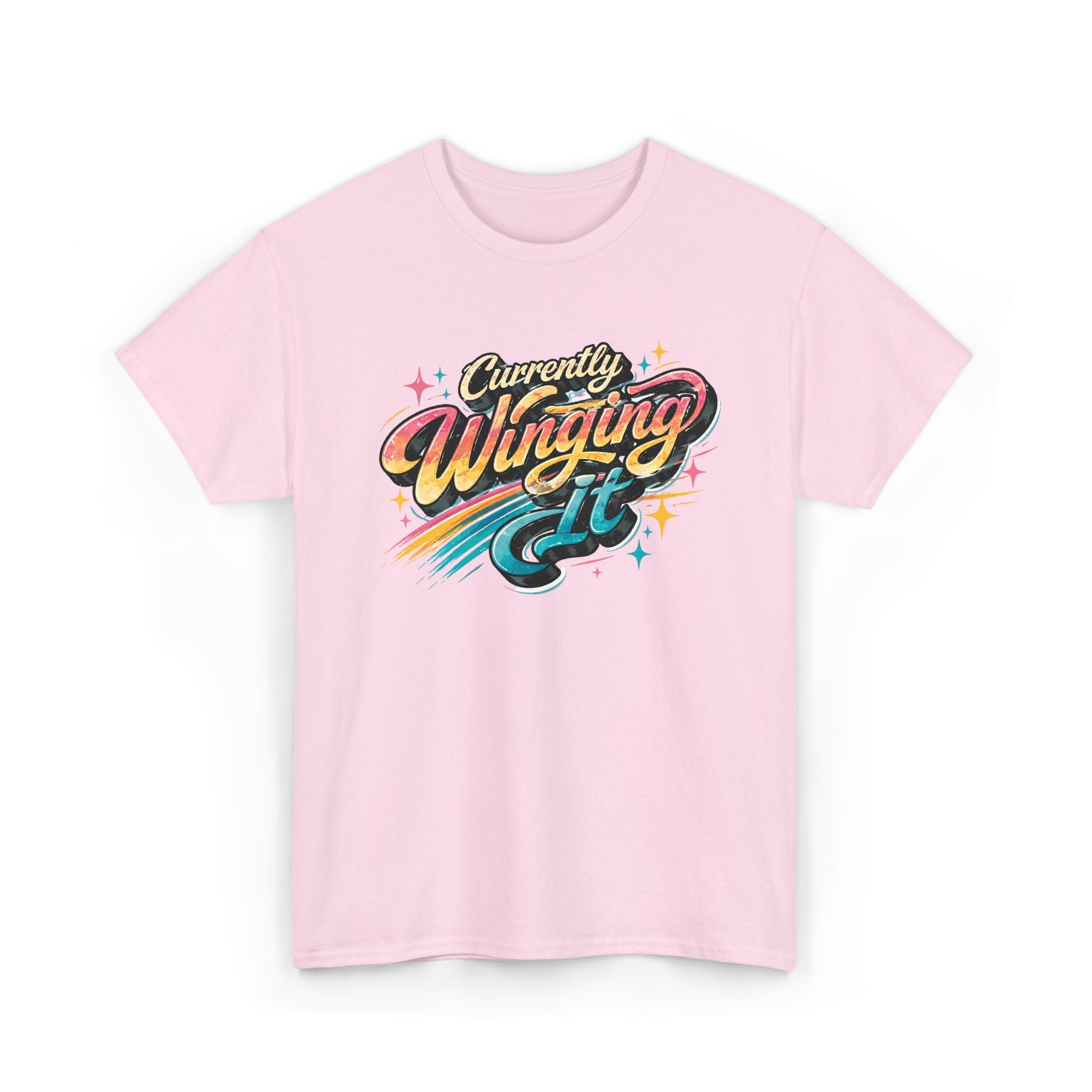 Currently Winging It Graphic Tee — Retro Script Casual Shirt