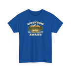 Adventure Awaits T-Shirt — Vintage Mountain Canoe Graphic Tee