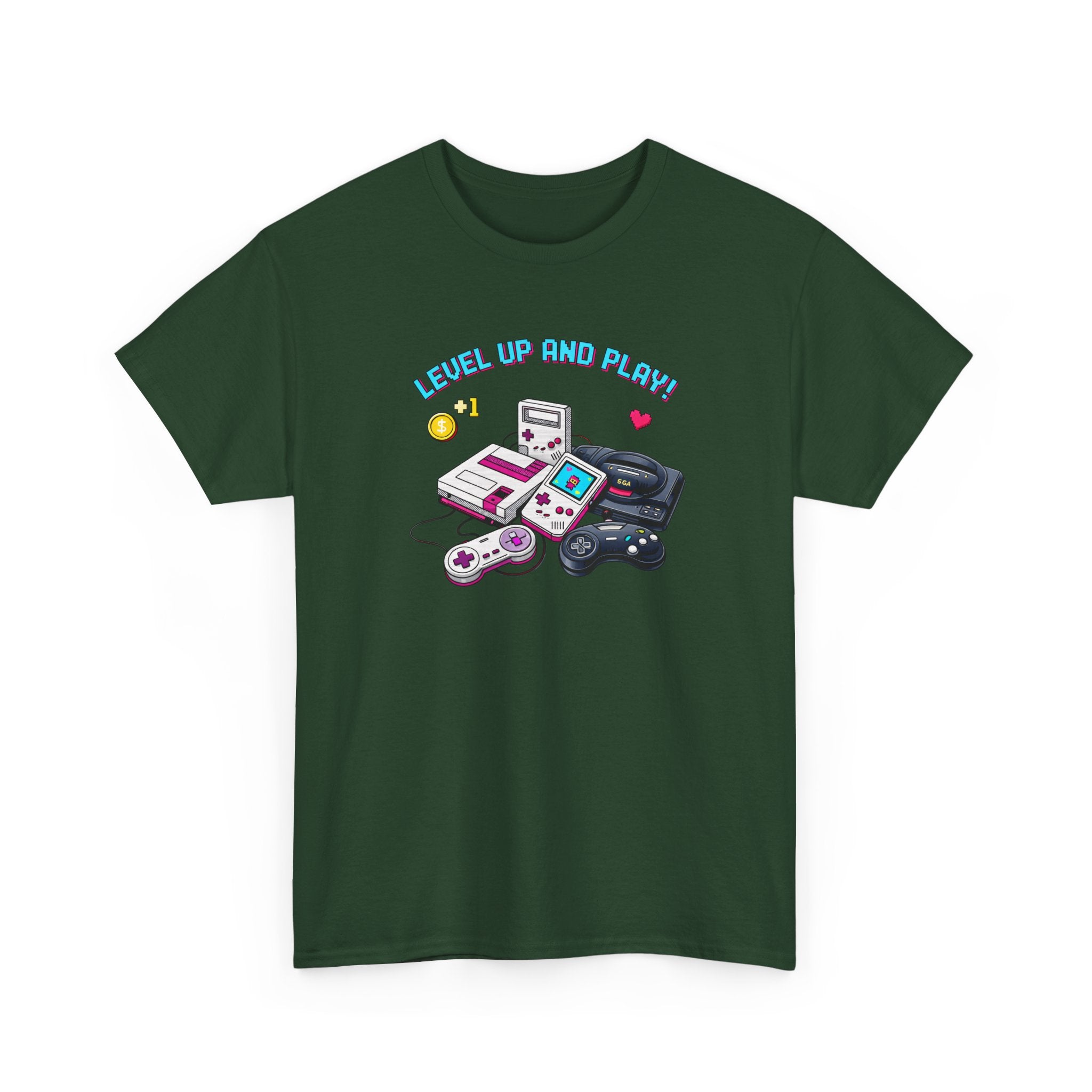 Level Up Retro Gaming T‑Shirt — Vintage Game Console Graphic Tee