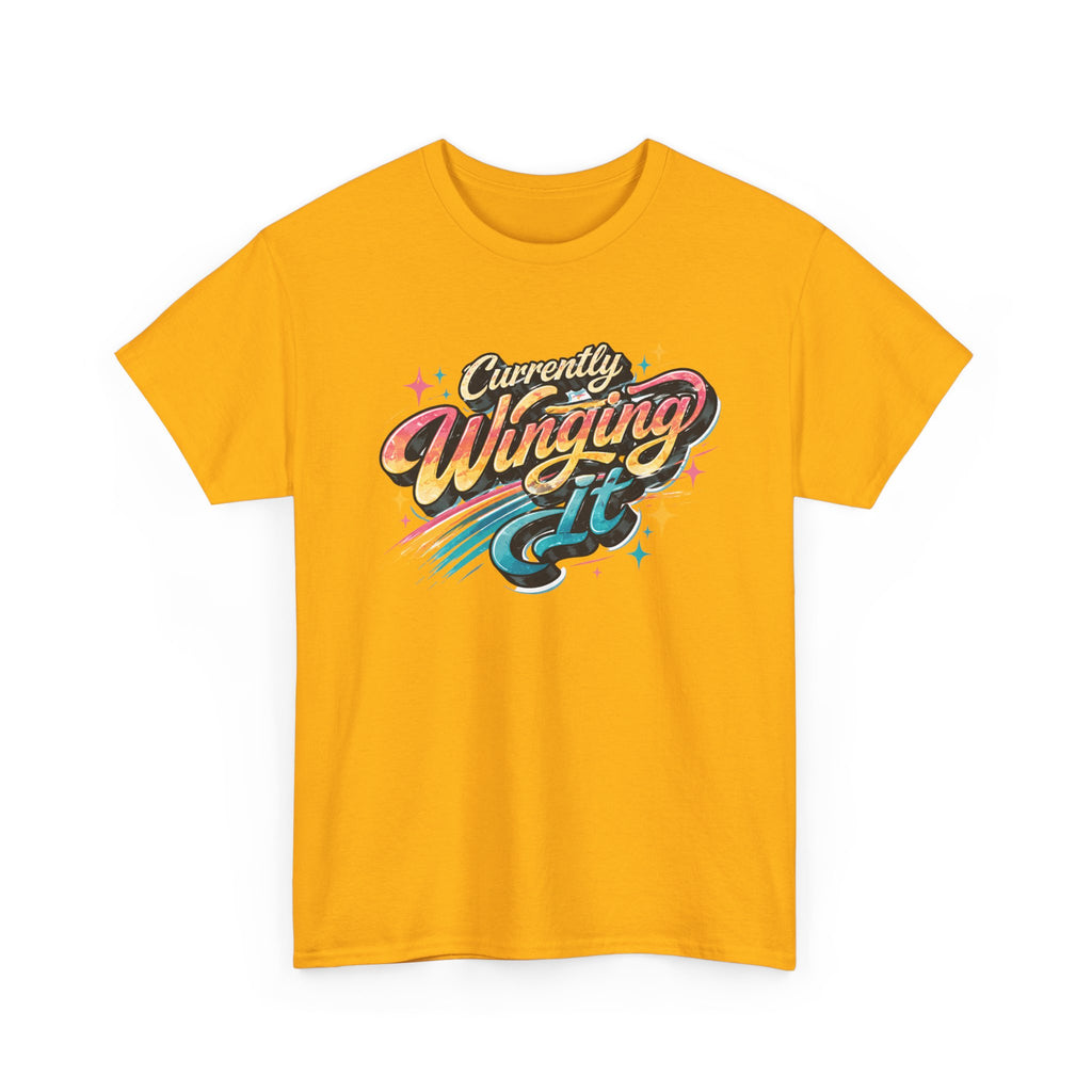 Currently Winging It Graphic Tee — Retro Script Casual Shirt