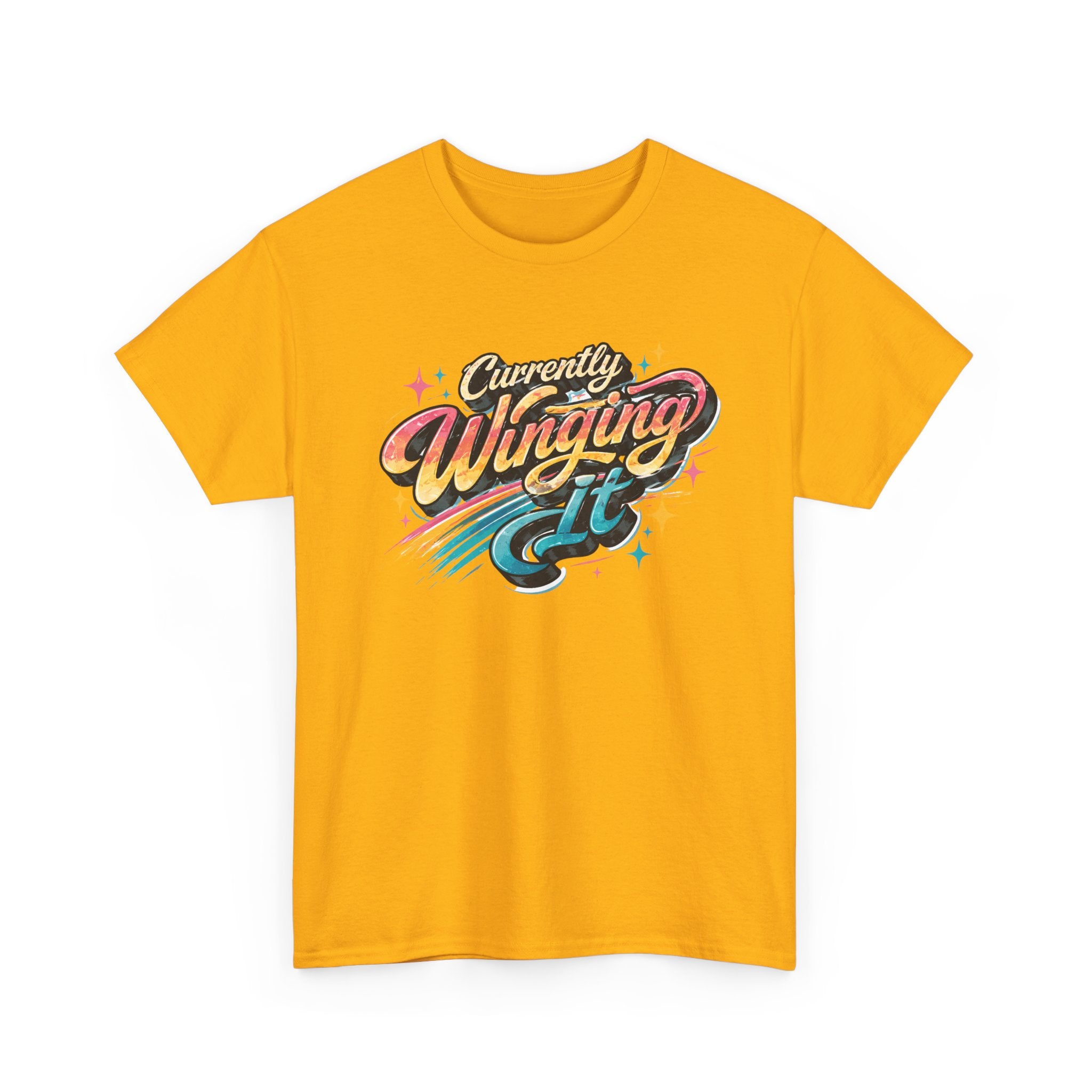 Currently Winging It Graphic Tee — Retro Script Casual Shirt