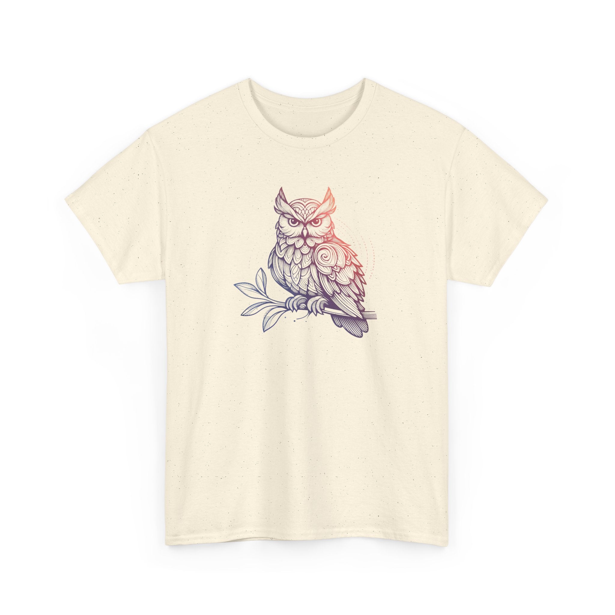 Owl Sketch Tee – Delicate Floral Line Art Graphic T-Shirt
