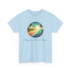 Beach Sunset T-Shirt — "Happiness Comes in Waves" Surf Graphic Tee