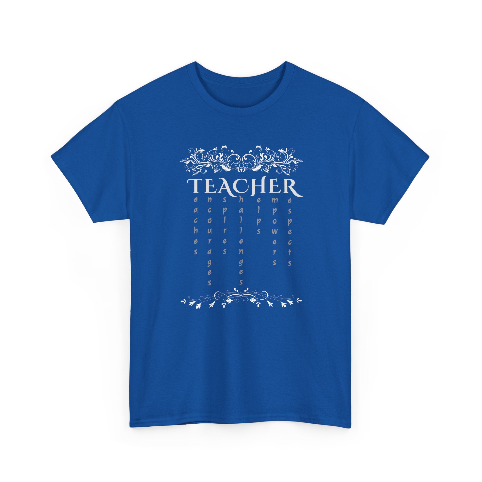 Teacher Floral Rain T-Shirt — Elegant Teacher Appreciation Tee