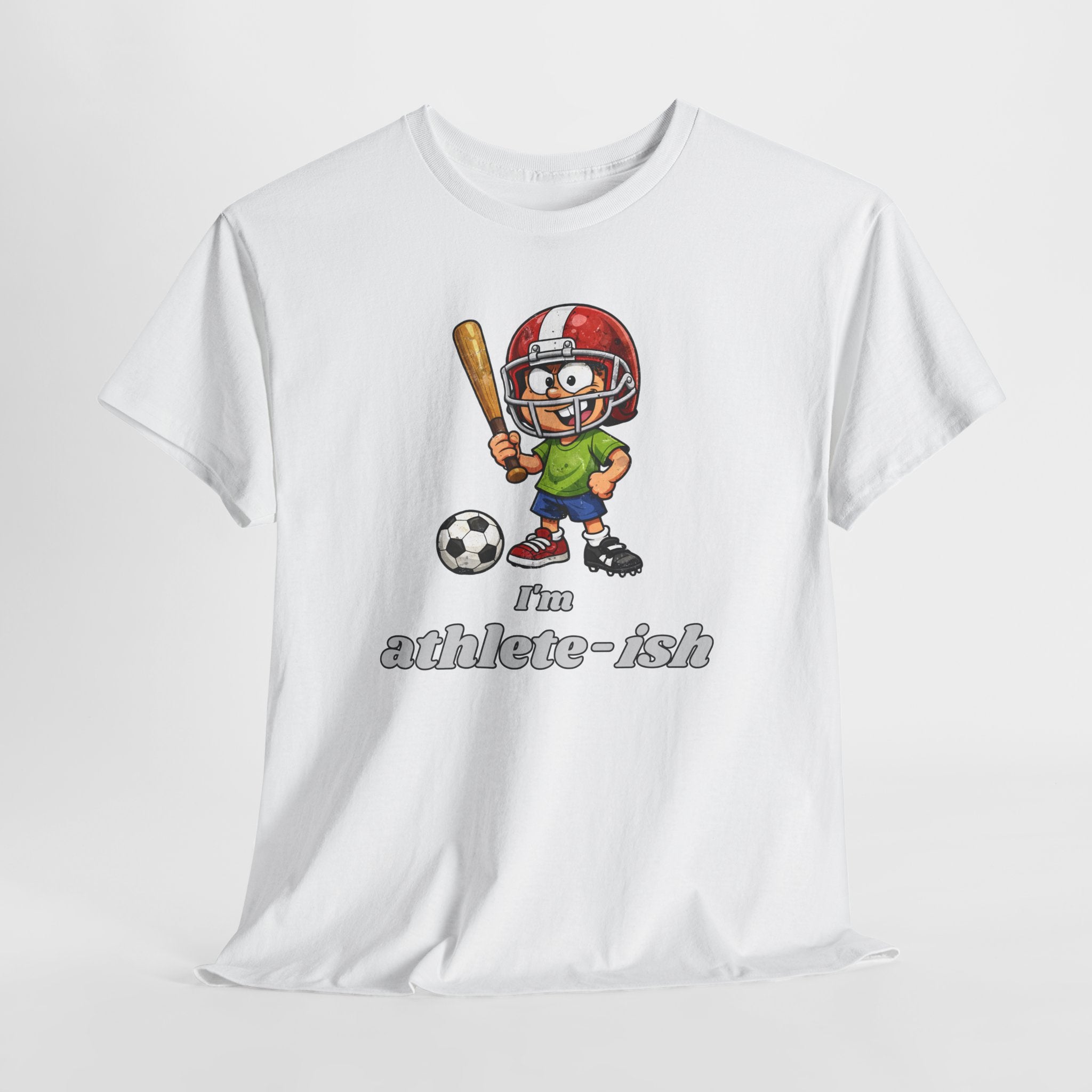 "I'm Athlete-ish" Sports Cartoon T-Shirt — Funny Sports Fan Graphic Tee
