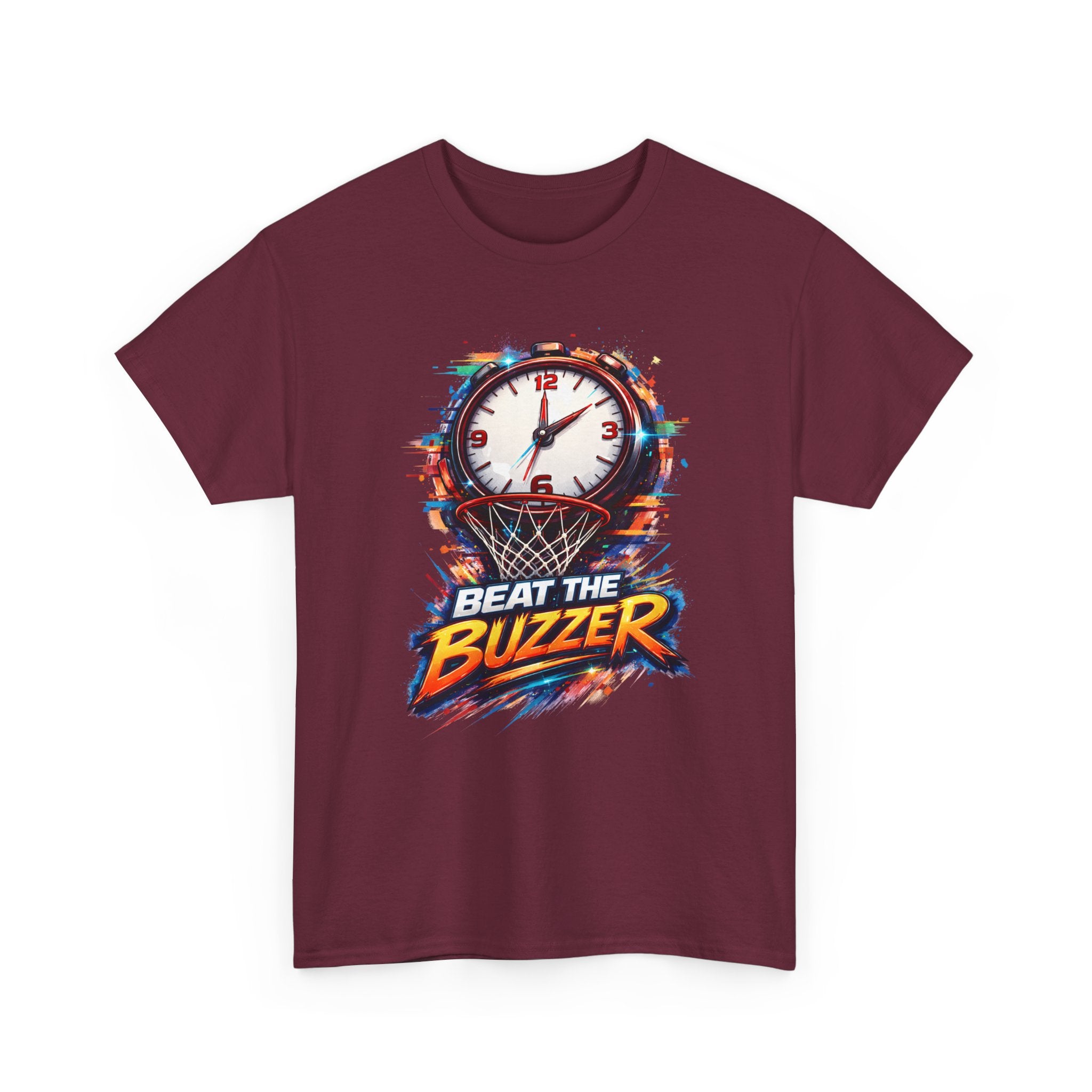 Beat the Buzzer Basketball T-Shirt — Sporty Countdown Graphic Tee