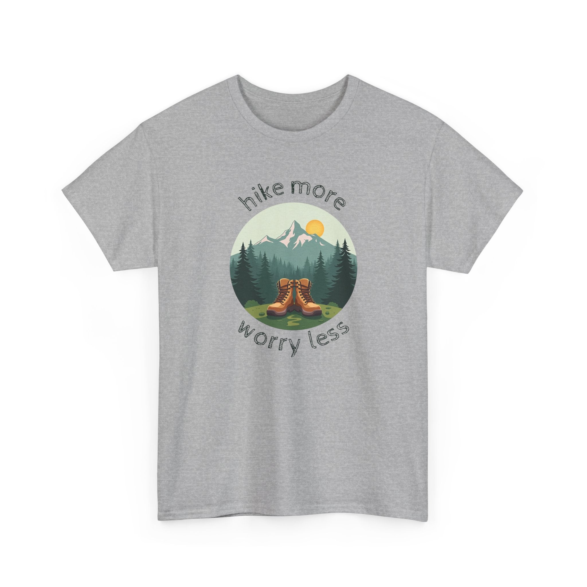 Hike More Worry Less T-Shirt — Nature Hiking Graphic Tee