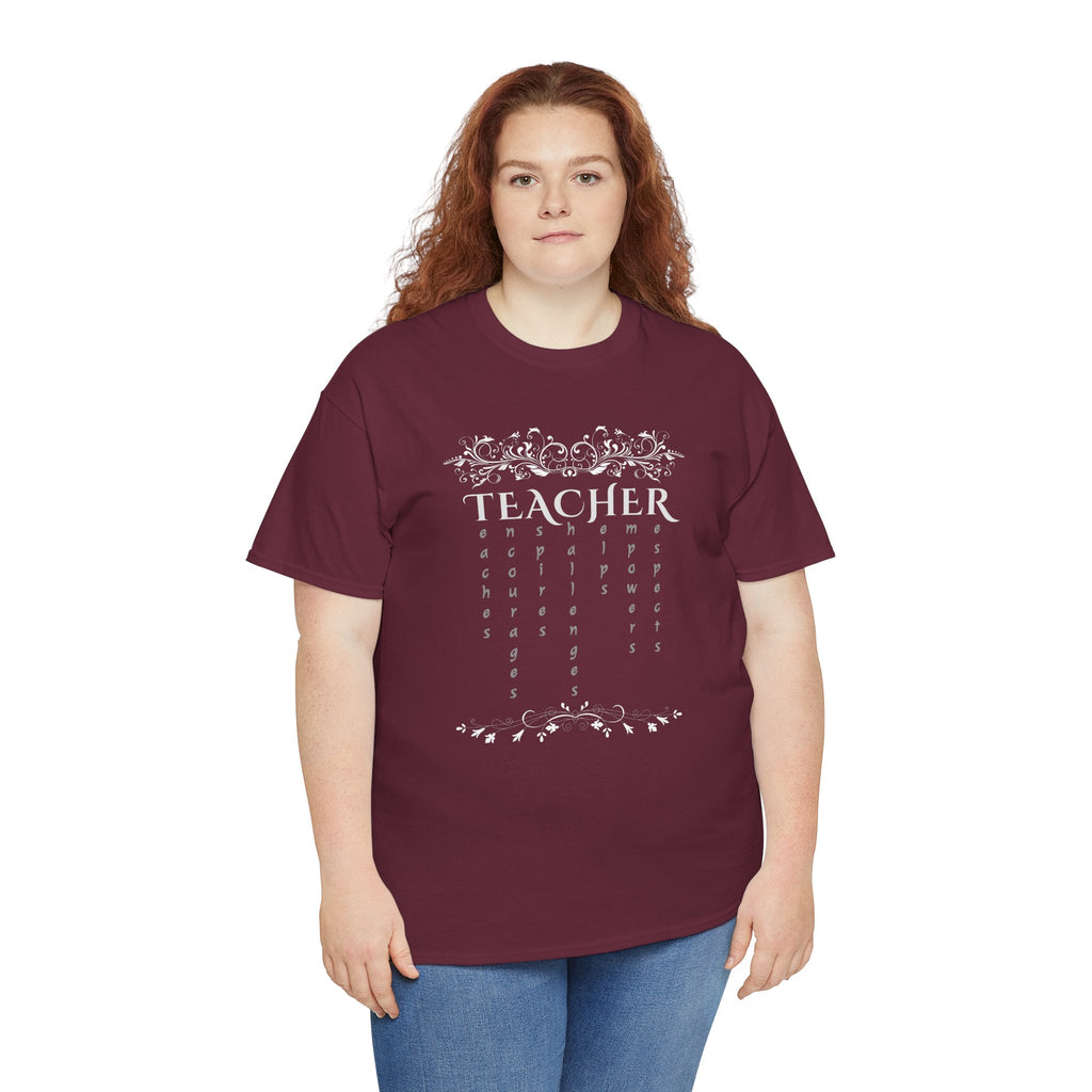 Teacher Floral Rain T-Shirt — Elegant Teacher Appreciation Tee