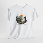 Hiking Graphic Tee — "Mental Health > Miles" Mountain Sunset Shirt