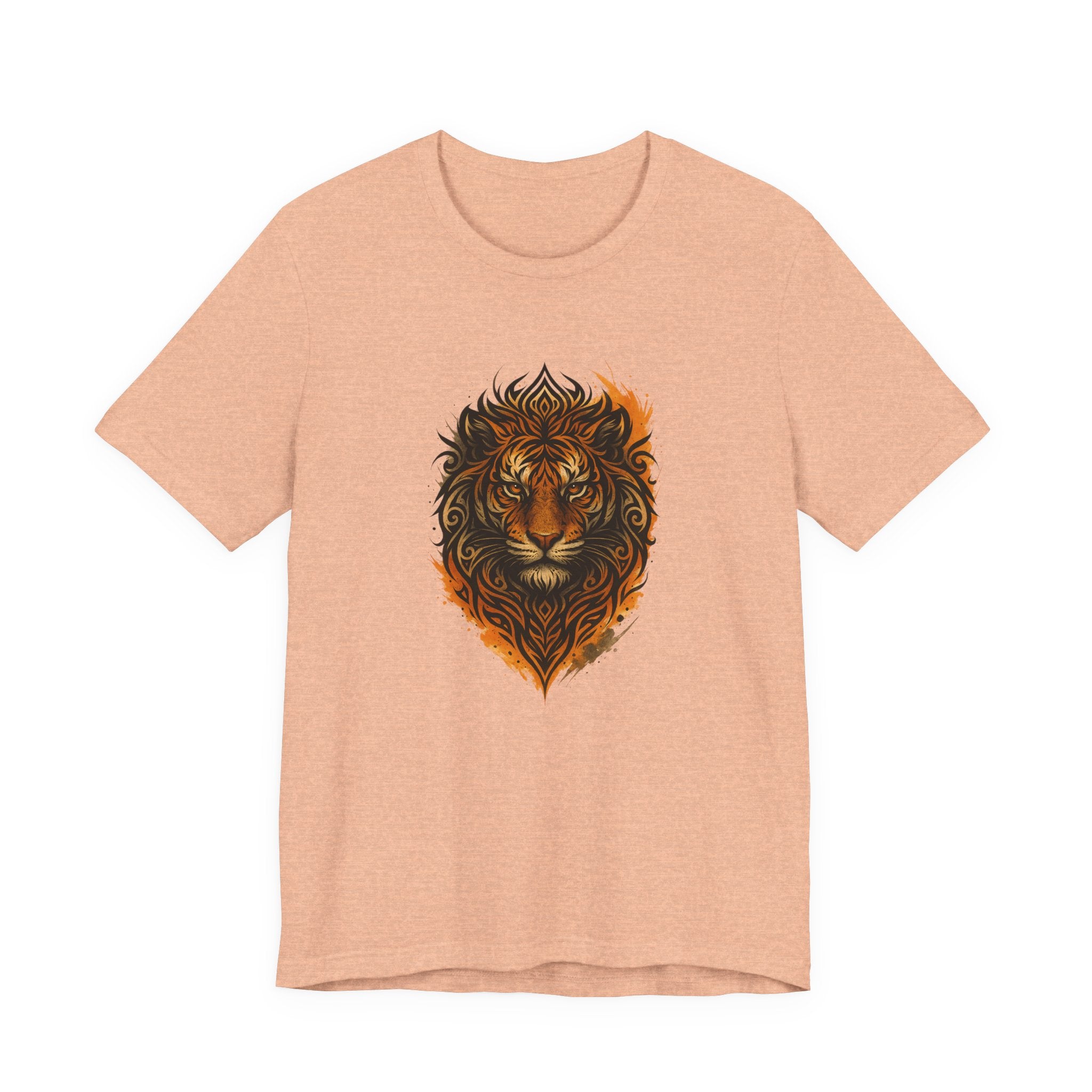Tiger Flame Graphic T-Shirt — Tribal Tiger Head Design