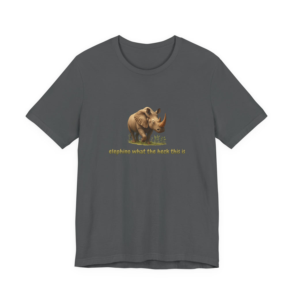 Elephant Rhino Graphic Tee — "elephino what the heck this is" Funny Wildlife T-Shirt