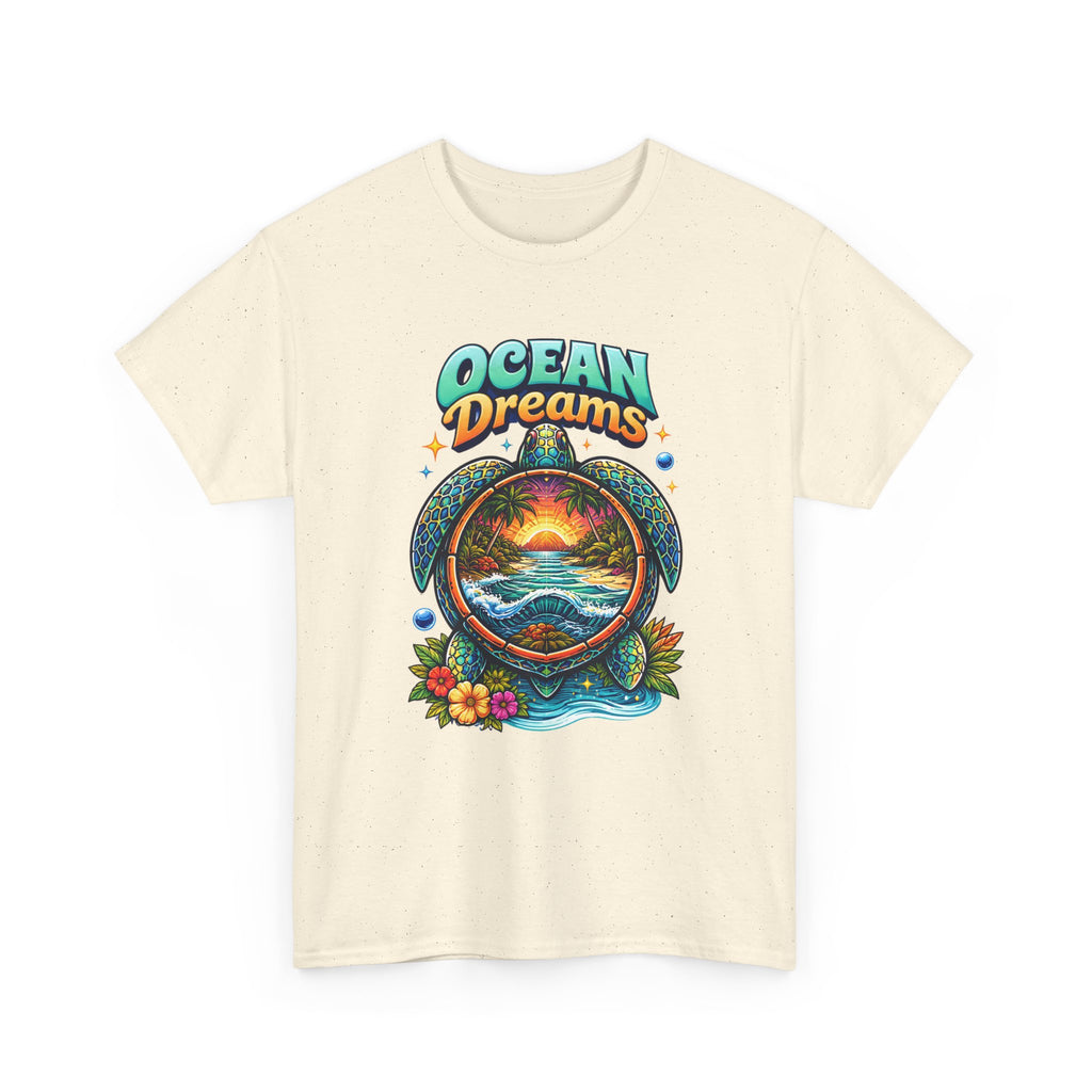 Ocean Dreams T‑Shirt — Tropical Sunset Sea Turtle Graphic Tee