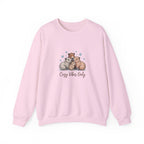 Cozy Vibes Only Sweatshirt — Cute Hugging Capybaras Crewneck