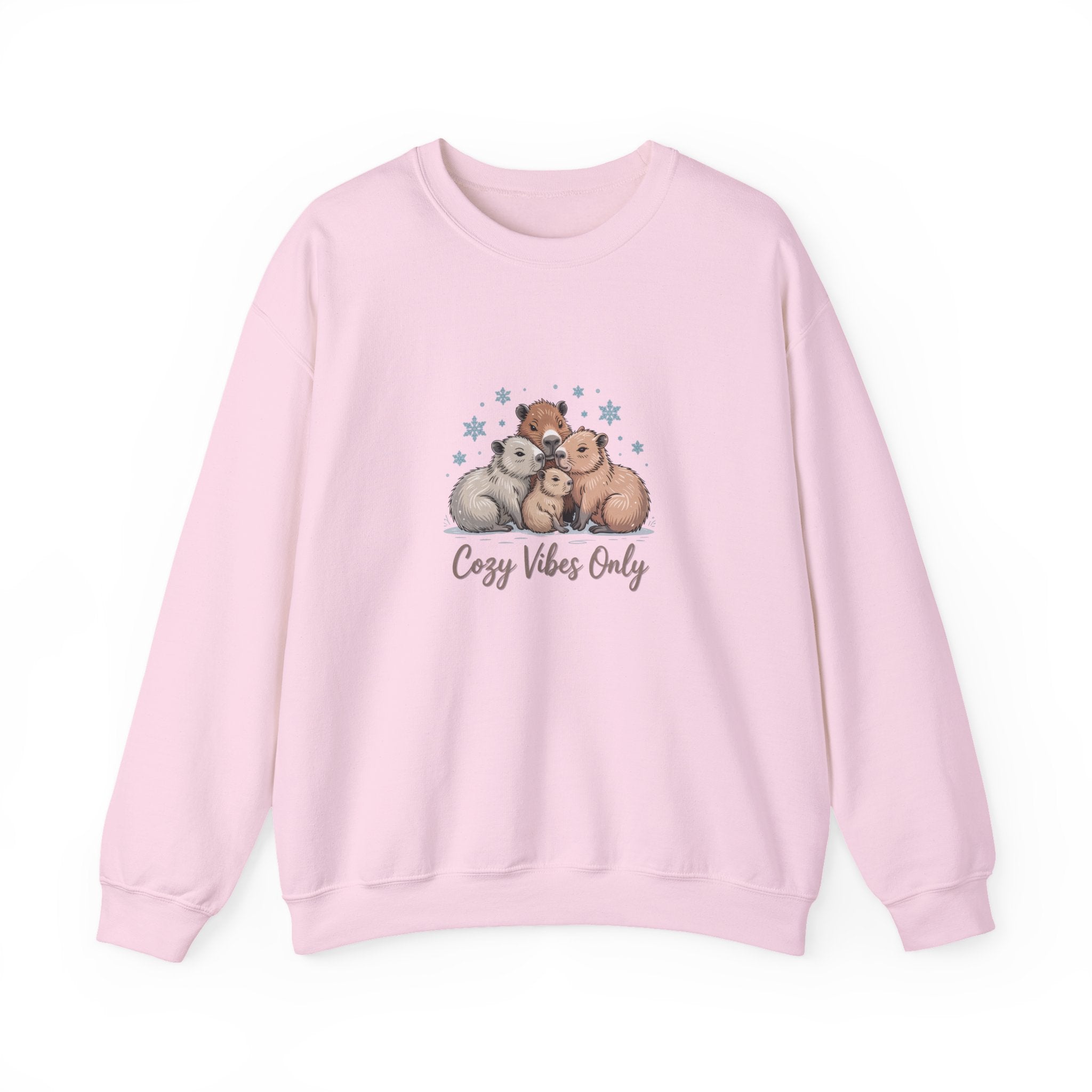 Cozy Vibes Only Sweatshirt — Cute Hugging Capybaras Crewneck