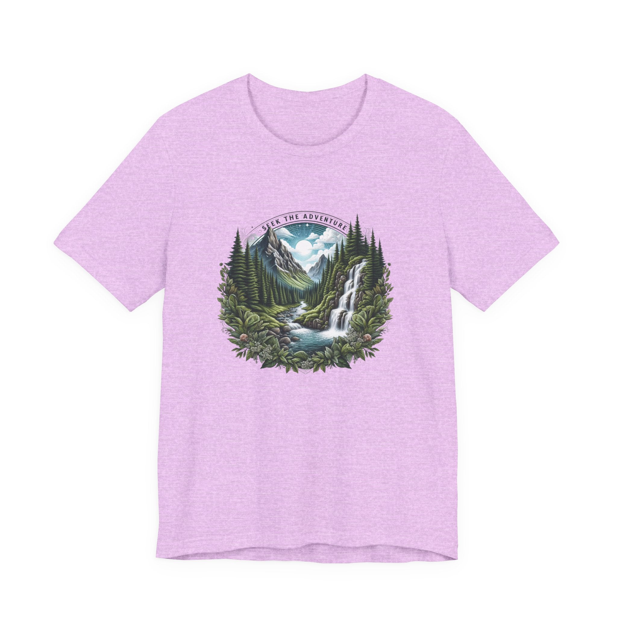 Nature Adventure T-Shirt — Mountain Waterfall Forest Graphic Tee
