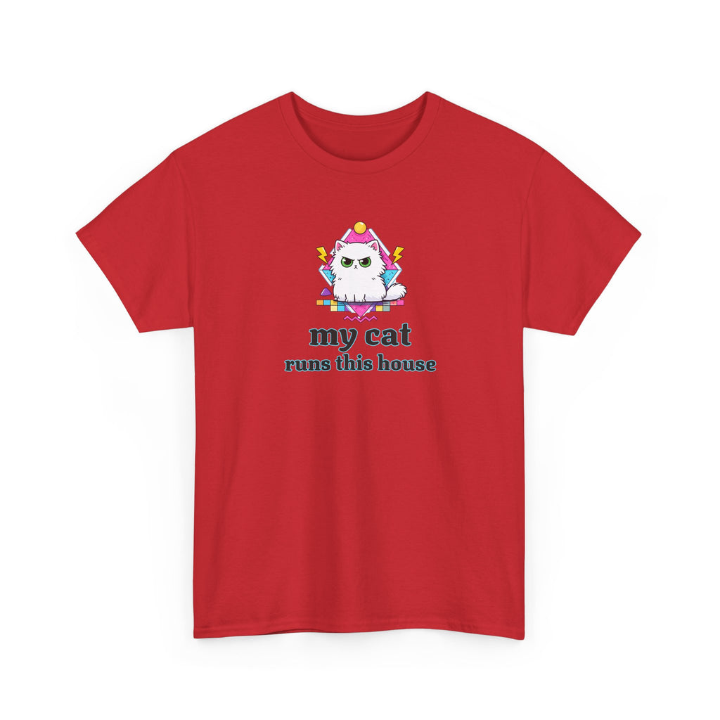 My Cat Runs This House T-Shirt — Cute Cat Graphic Tee for Cat Lovers