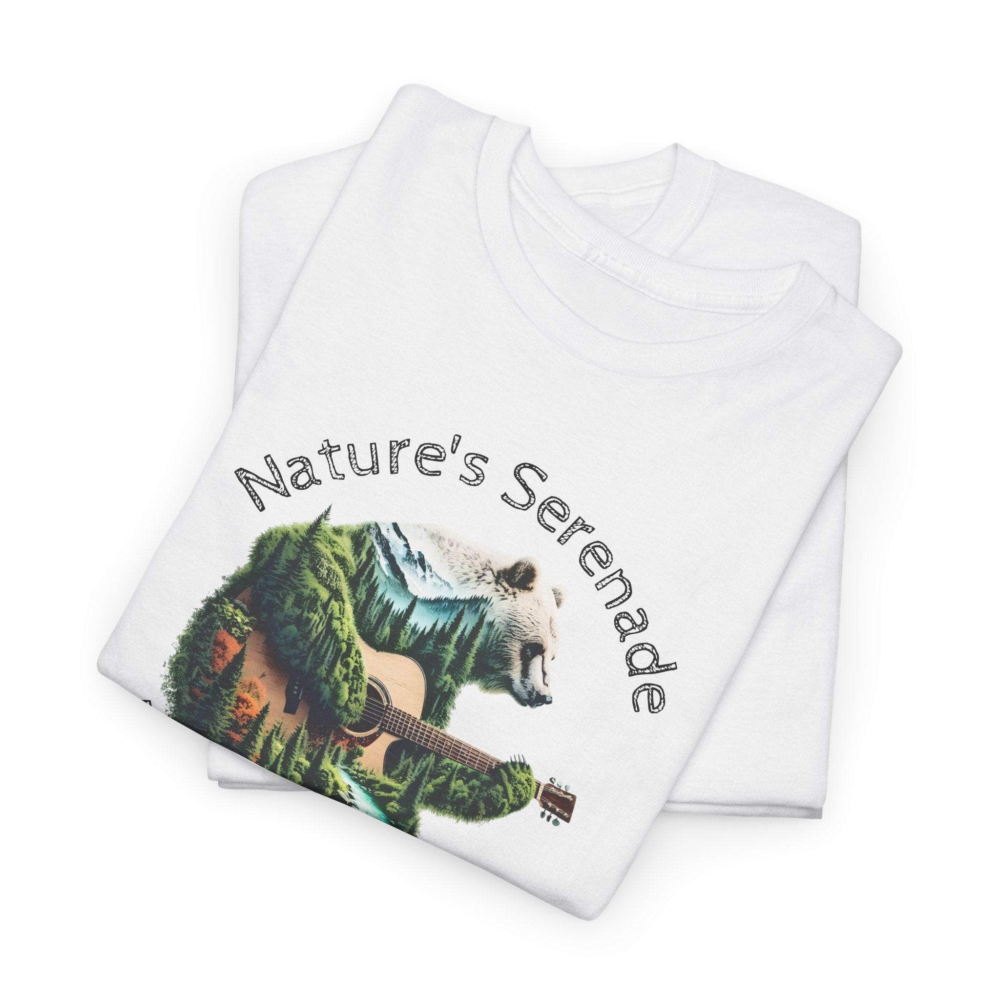 Nature’s Serenade T-Shirt — ‘Echoes in the Wild’ Guitar Bear Graphic Tee