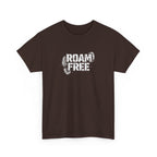 Roam Free T-Shirt — Outdoor Adventure Tee with Boot Print Graphic