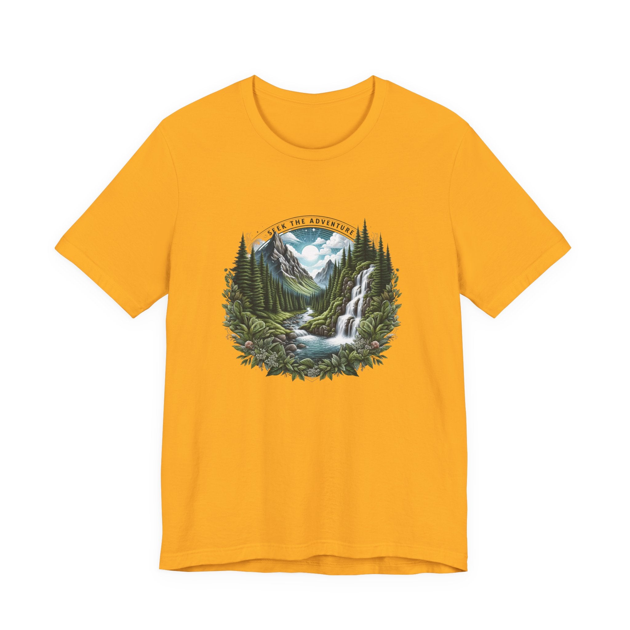 Nature Adventure T-Shirt — Mountain Waterfall Forest Graphic Tee