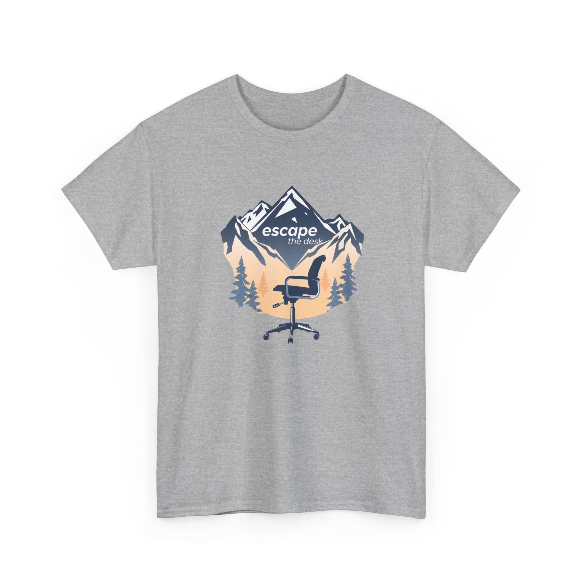 Escape Office Tee — Mountain & Chair Graphic T‑Shirt