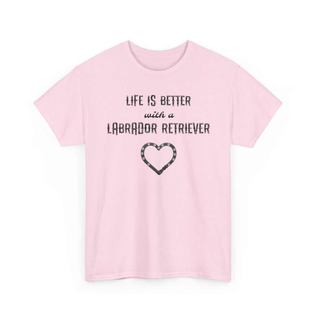 "Life Is Better with a Labrador Retriever" Heart Dog Lover Tee