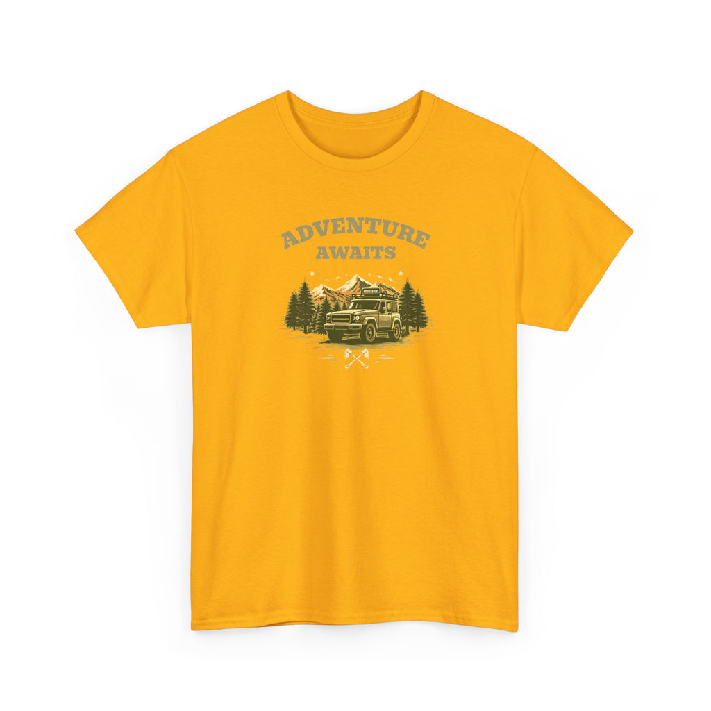 Adventure Awaits T‑Shirt — Vintage Camper Outdoor Graphic Tee