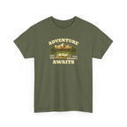 Adventure Awaits T-Shirt — Vintage Mountain Canoe Graphic Tee