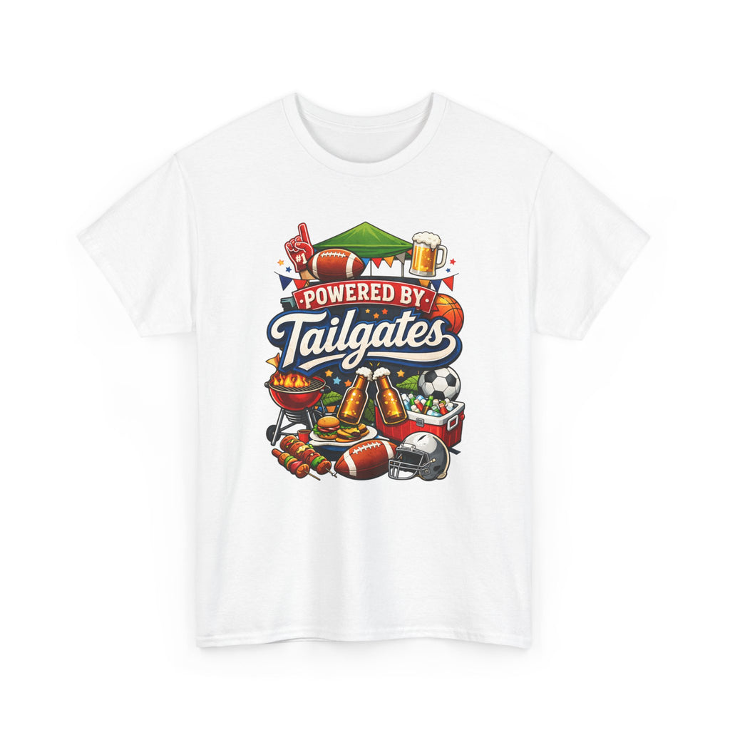 Powered By Tailgates T‑Shirt - Graphic Tee For Sports Fans
